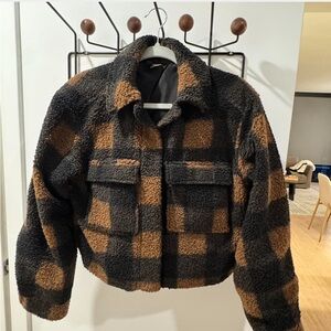 H&M Plaid Sherpa Jacket